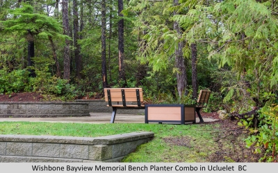 Wishbone Bayview Memorial Bench Planter Combo in Ucluelet  BC
